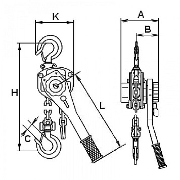 Таль рычажная ручная ATK HSH 3 м 1500 кг-2
