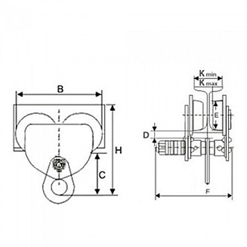Тележка для тали GCT-2E 2000 кг-1