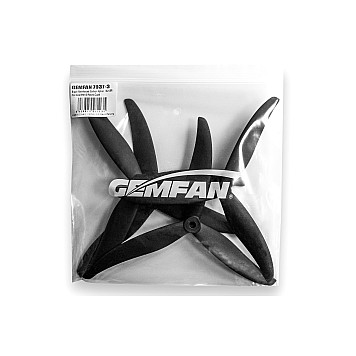 Пропеллеры нейлон GemFan 7037-3 армированные карбоном 2CW+2CCW (черный)-1