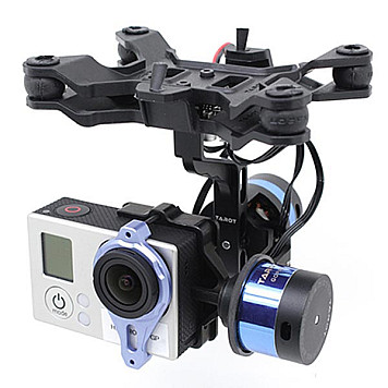 Подвес двухосевой гиростабилизированный Tarot Т-2D для камер GoPro (TL68A00)