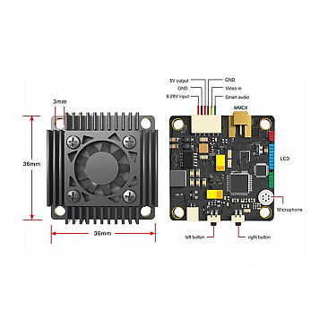 Видеопередатчик AKK Long Range 5.8GHz 250-3000mW 30.5x30.5мм-6