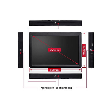 Дисплей FPV MFD 10" 1920x1200 HDMI AV-3