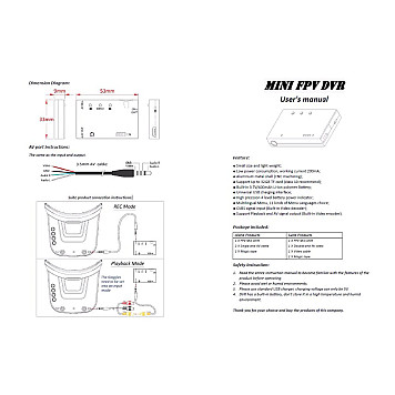 Видеорегистратор FPV Readytosky Mini DVR с аккумулятором (черный)-3