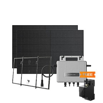 Комплект EcoFlow STREAM Microinverter/2*400W Rigid Solar Panel Combo/Умный счетчик Smart Meter/Система креплений для солнечных панелей Balcony Hook Kit