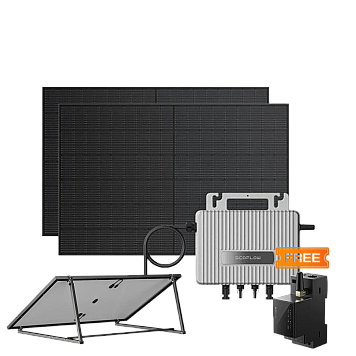 Комплект EcoFlow STREAM Microinverter/2*400W Rigid Solar Panel Combo/Умный счетчик Smart Meter/Регулируемый кронштейн для крепления солнечных панелей Ecoflow