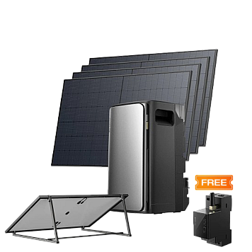 Комплект EcoFlow STREAM ULTRA/Solar Panel 4*400/Регулируемый кронштейн для солнечных панелей/Умный счетчик Smart Meter
