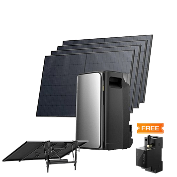 Комплект EcoFlow STREAM ULTRA/Solar Panel 4*400/Солнечный трекер EcoFlow Single Axis Solar Tracker/Умный счетчик Smart Meter
