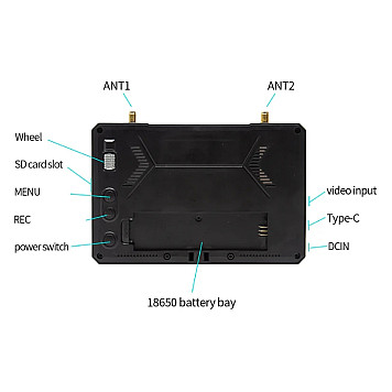 Монитор FPV 5" Skyzone M5F 800x480 Diversity 5.0-5.8ГГц с DVR-3