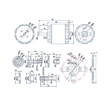 Мотор T-Motor AT4130 KV300 6-12S 3200W для самолетов-5