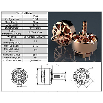 Мотор AirBot Mr. Copper 2306 2400KV 3-5S для мультикоптеров-1