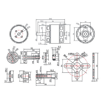 Мотор T-Motor AT2814 KV1050 3-4S 700W для самолетов-4