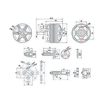 Мотор T-Motor AS2308 KV1450 3S 275W для самолетов-5