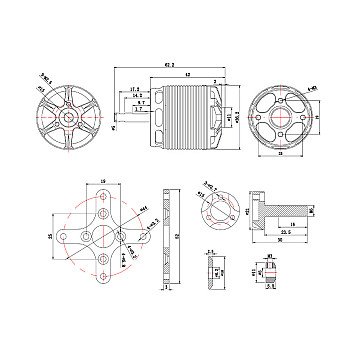 Мотор T-Motor AS2820 KV880 3-4S 626W для самолетов-4
