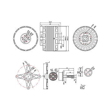 Мотор T-Motor AT7224 KV190 6000W 10-12S для самолетов-5