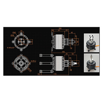 Мотор Dualsky GA8000.9 KV140 8000W для самолетов-1