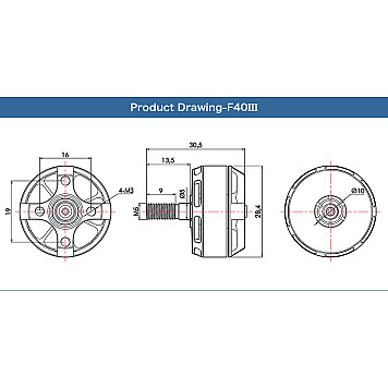 Мотор T-Motor F40 III 2306 2400KV 3-4S для коптеров-6