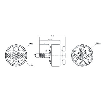 Мотор T-Motor MCK V3.0 2207.5 1910KV 5-6S для коптеров-5