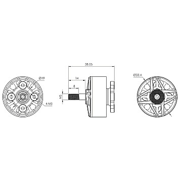 Мотор T-Motor F100 2810 1100KV 6S для коптеров-4