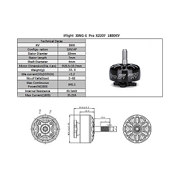 Мотор iFlight XING-E Pro 2207 1800KV 2-6S-2