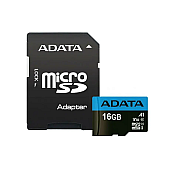 Карта памяти MICROSDHC (UHS-1) A-DATA PREMIER 16GB CLASS 10 A1 (R-100MB/S) (ADAPTER SD)