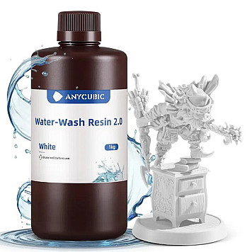 Фотополимерная смола Anycubic Water-Wash Resin+ 2.0 (смываемая водой) White (Белая), 1 кг