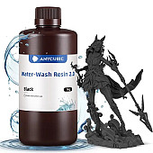 Фотополимерная смола Anycubic Water-Wash Resin+ 2.0 (смываемая водой) Black (Черная), 1 кг