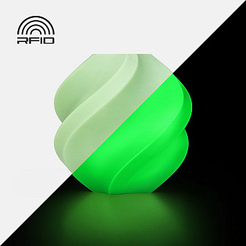 Светящейся пластик Bambu Lab PLA Glow Зеленый Ø1,75 мм Вес: 1 кг