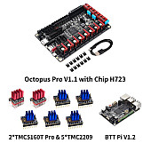 Материнская плата Bigtreetech Octopus Pro V1.1 с чипом H723 для 3D принтера Klipper Voron DIY с BTT Pi с драйверами TMC2209*5+TMC5160T Pro*2