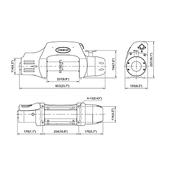 Лебедка автомобильная Come-up Seal DS-9,5 - 12 вольт - 4309 кг - 9500 lb-1