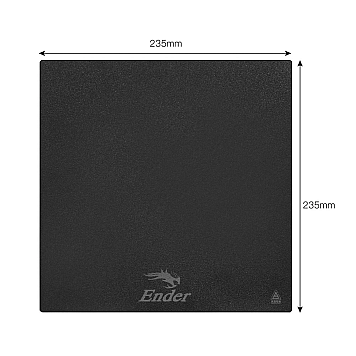 235x235x0.4mm Накладка для платформы 3D принтера Creality стекло с PEI покрытием -1