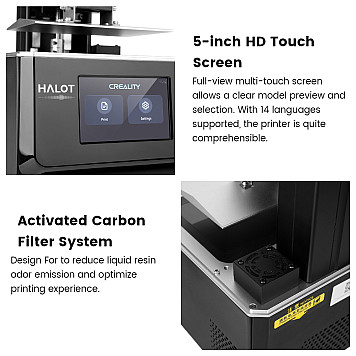 3D принтер Creality Halot One Plus - 7.9 дюйма/4K Mono-4