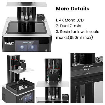 3D принтер Creality Halot One Plus - 7.9 дюйма/4K Mono-5