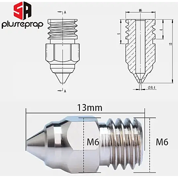 Сопло Creality Сталь для 3D принтеров CR6/S1-1