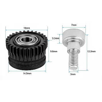 Набор шестерен для экструдеров 3D принтеров Creality K1/K1 MAX/K1C/ Ender-3 V3 PLUS, с DLC-покрытием-1