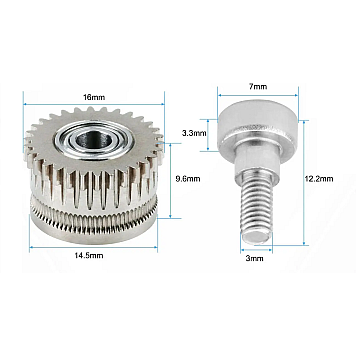 Набор шестерен для экструдеров 3D принтеров Creality K1/ K1 MAX/ K1C/ Ender-3 V3 PLUS, никелированные-1