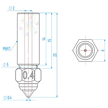 Сопло для 3D принтера Creality K1/K1 Max 0.4мм Латунь-1