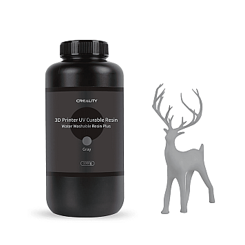 Фотополимерная смола обрабатываемая водой Creality Water Washable Resin Plus 1кг, серая