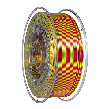 Пластик Devil Design PLA Silk Dual Золотой / Темно-Красный Ø1,75мм Вес: 1 кг-1