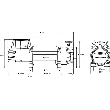 Лебедка автомобильная Dragon Winch DWH 12000 HD / 12 - 24 вольт / 5443 кг - 12000 lb-5
