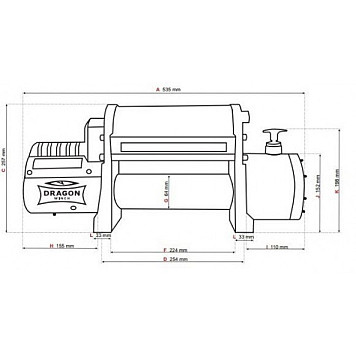 Лебедка автомобильная электрическая Dragon Winch DWM 12000 HDI-2