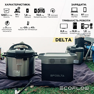 Портативная зарядная электростанция EcoFlow DELTA (1260 Вт/ч)-6
