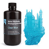 Фотополимерная смола Elegoo Water Washable Resin смывается водой Clear Blue (Прозрачная синяя)1кг