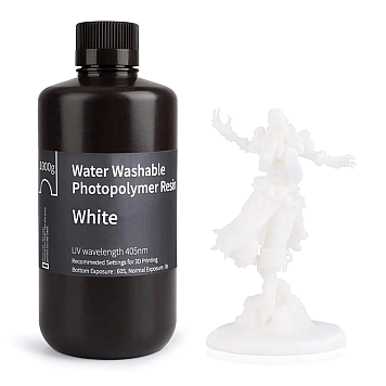 Фотополимерная смола Elegoo Water Washable Resin смывается водой White (Белая)1кг