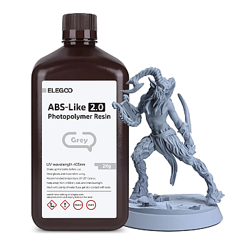 Фотополимерная смола Elegoo ABS-like 2.0 Grey (Серая) 2 кг