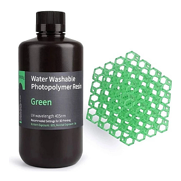 Фотополимерная смола Elegoo Water Washable Resin Green (Зеленая) смывающаяся водой 1 кг