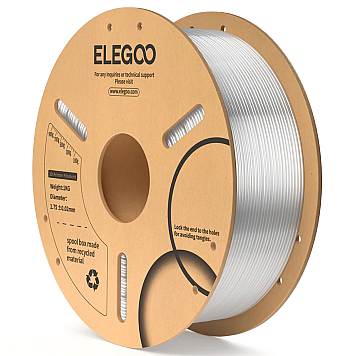 Пластик Elegoo PLA Filament Прозрачный Ø1,75 мм Вес: 1 кг