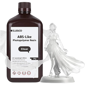 Фотополимерная смола Elegoo ABS-like 2.0 Clear (Прозрачная) 2 кг