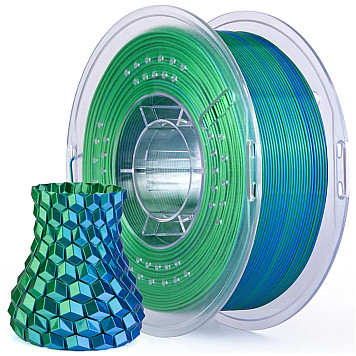 Пластик Elegoo PLA Silk Filament Сине-зеленый, шелковый блеск Ø1,75мм Вес: 1 кг