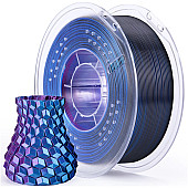 Пластик Elegoo PLA Silk Filament Сине-фиолетово-черный, шелковый блеск Ø1,75мм Вес: 1 кг