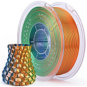 Пластик Elegoo PLA Silk Filament Сине-зелено-оранжевый, шелковый блеск Ø1,75мм Вес: 1 кг